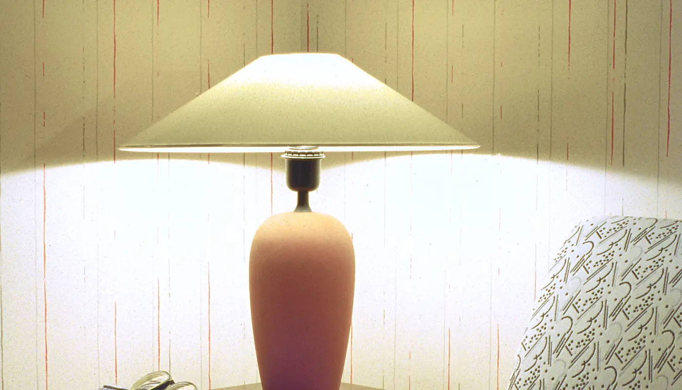 Reading corner with armchair and lamp